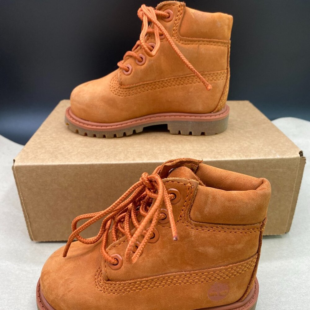 Timberland A3998 Mid Nubuck Leather Boots Toddler 5 Burnt Orange